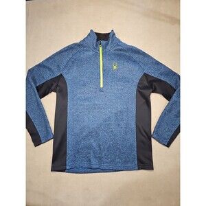 SPYDER Pullover 1/2 Half Zip Outbound Blue & Black Men's Size Large #1299048
